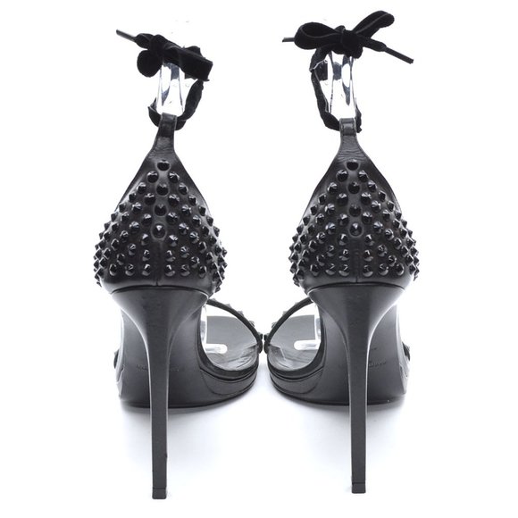 Saint Laurent Black Studded Sandals - Picture 4 of 9